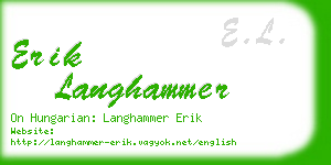 erik langhammer business card